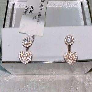 NIB Rhinestone Heart Earrings